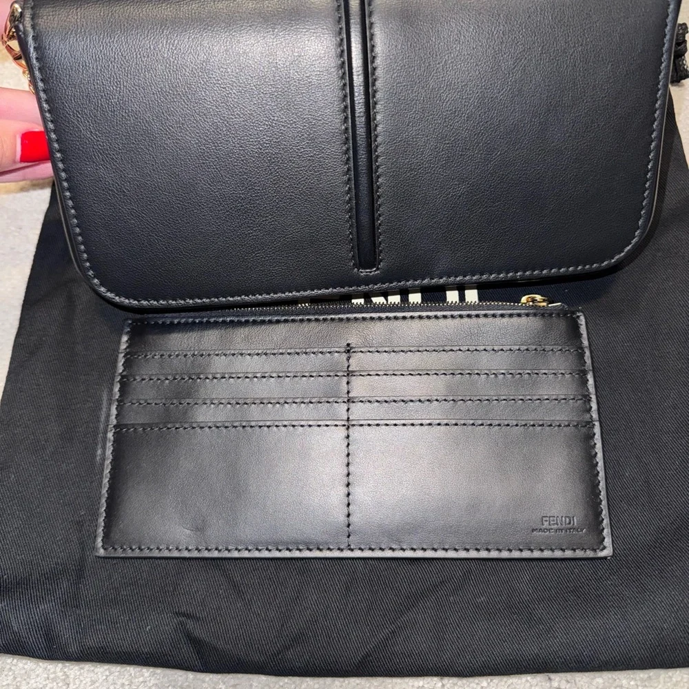 Fendi Black Wallet with Gold Chain - Picture 7 of 12